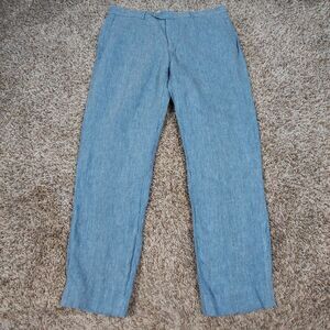 Joseph Abboud 100% Linen Pants Mens 38x30 Fit 36x30 Light Blue Slim Fit
